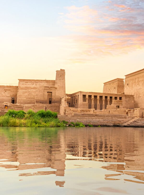 Temple of Isis on Philae Island at sunset