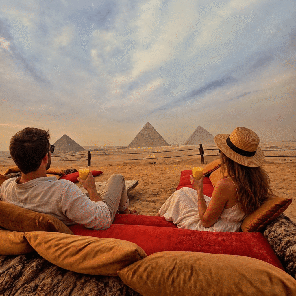 Desert Toast with the Pyramids